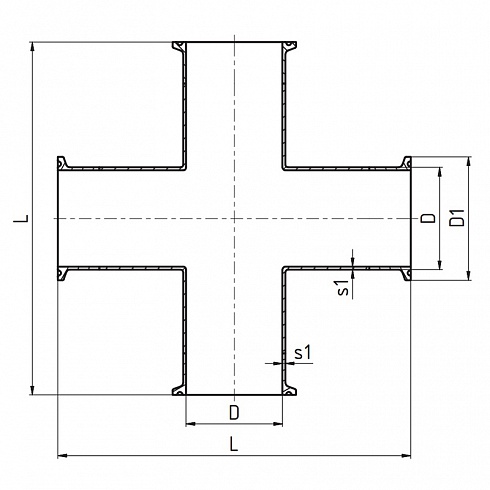 31569 Крест Ц-Ц-Ц-Ц длинный, AISI 316L