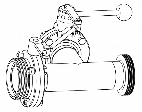 43310 Заслонка трехходовая сопряженная нержавеющая Р-Р-Р — DIN, AISI 304