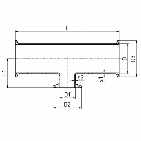 31449 Т-деталь Ц-Ц-Ц редукционная, AISI 316L