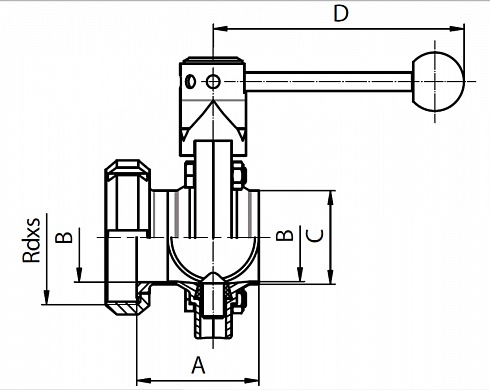 46050 Заслонка прямая нержавеющая КМ-С — SMS, AISI 304